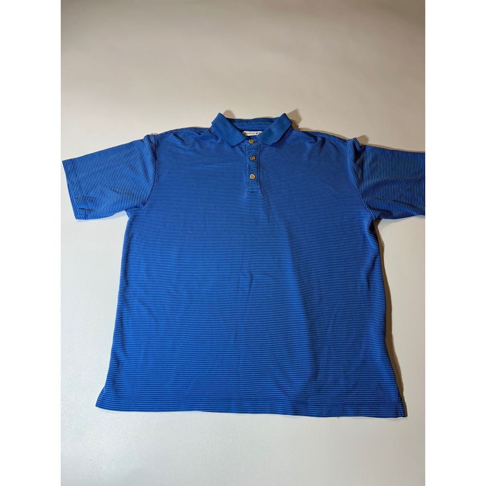 Jamaica Jaxx Polo Shirt Mens Large Blue Excellent Ribbed Modal Short Sleeve